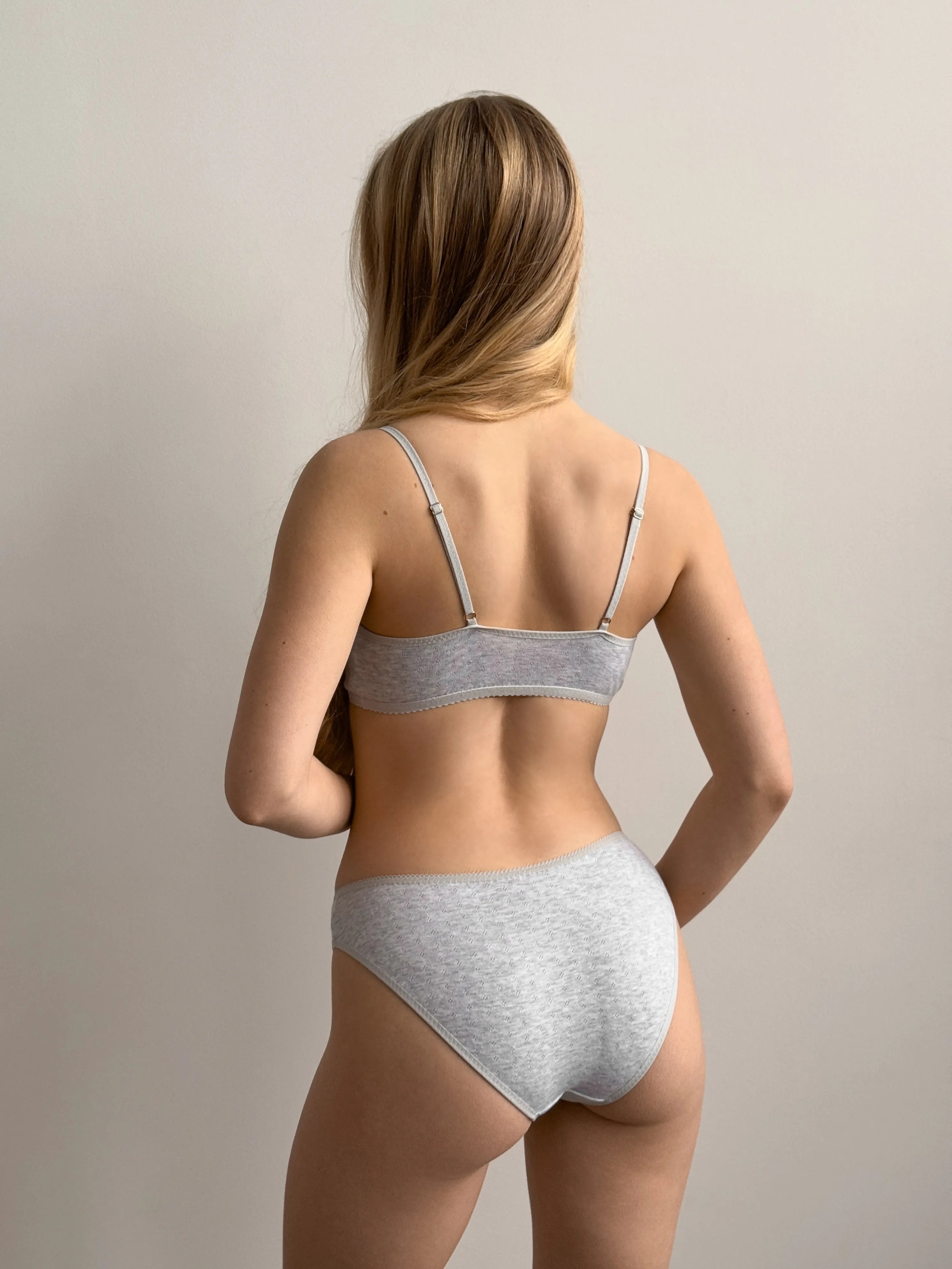 Lingerie Top Gray Ribbed