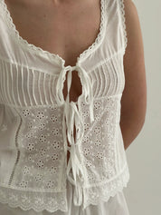 White drawstring T-shirt, one size