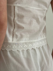 White drawstring T-shirt, one size