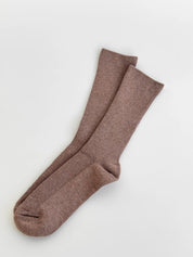 Women's high cotton ribbed socks purple