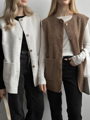 TEDDY brown vest with buttons