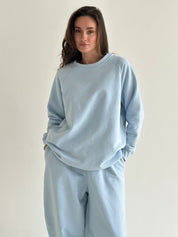 Cotton Sweatshirt knitwear 3-thread blue