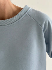 Cotton Sweatshirt knitwear 3-thread blue