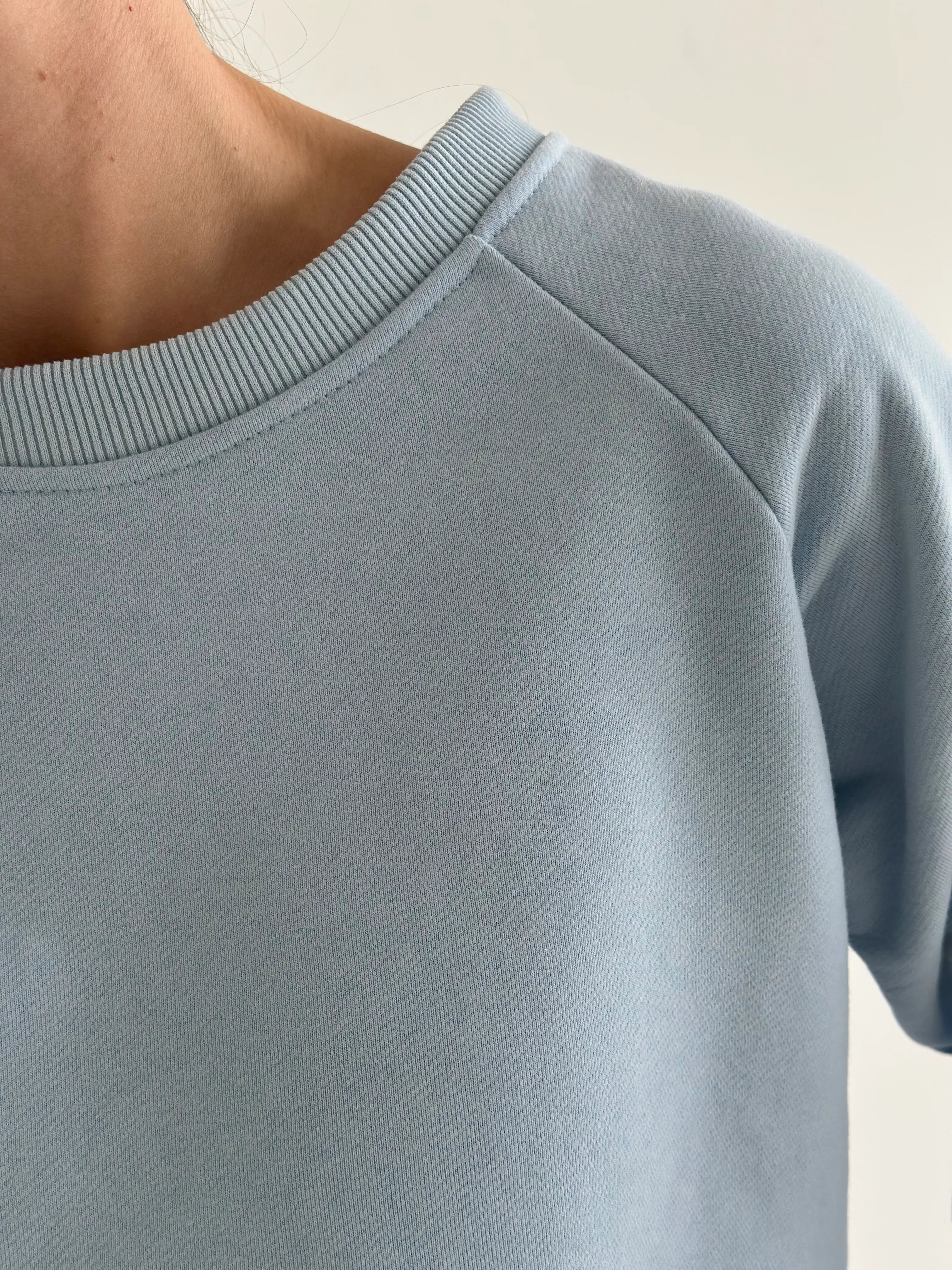 Cotton Sweatshirt knitwear 3-thread blue