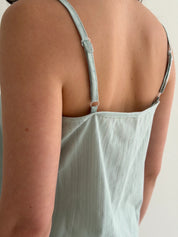T-shirt and shorts suit with lace, cambric, small braid, olive
