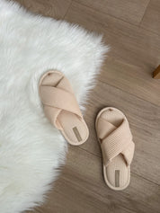 Women's slippers HS-VL waffle milk
