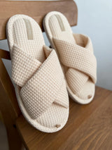 Women's slippers HS-VL waffle milk
