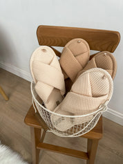Women's slippers HS-VL waffle milk