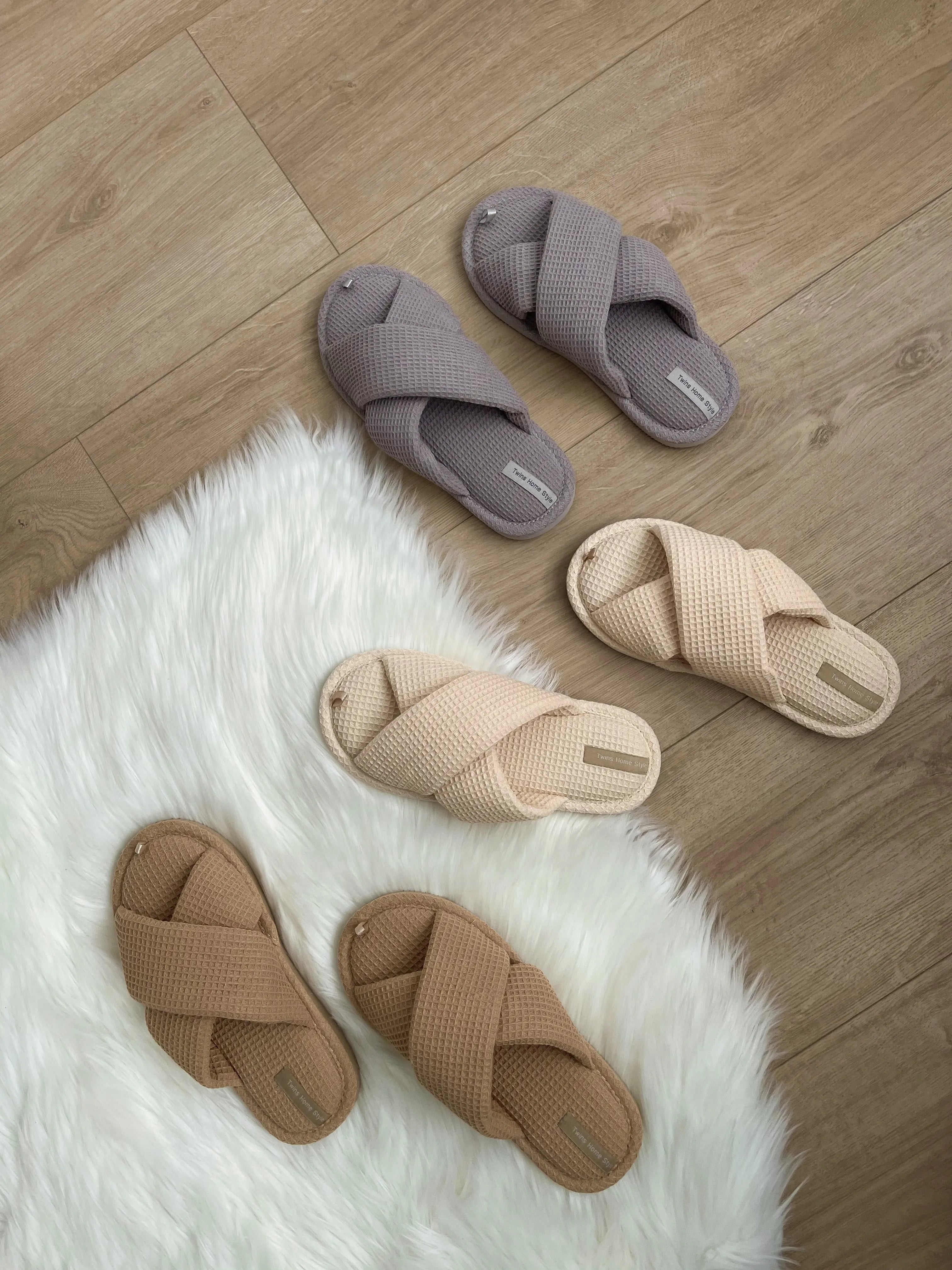Women's slippers HS-VL waffle cappuccino