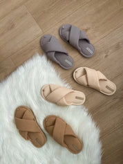 Women's slippers HS-VL waffle milk