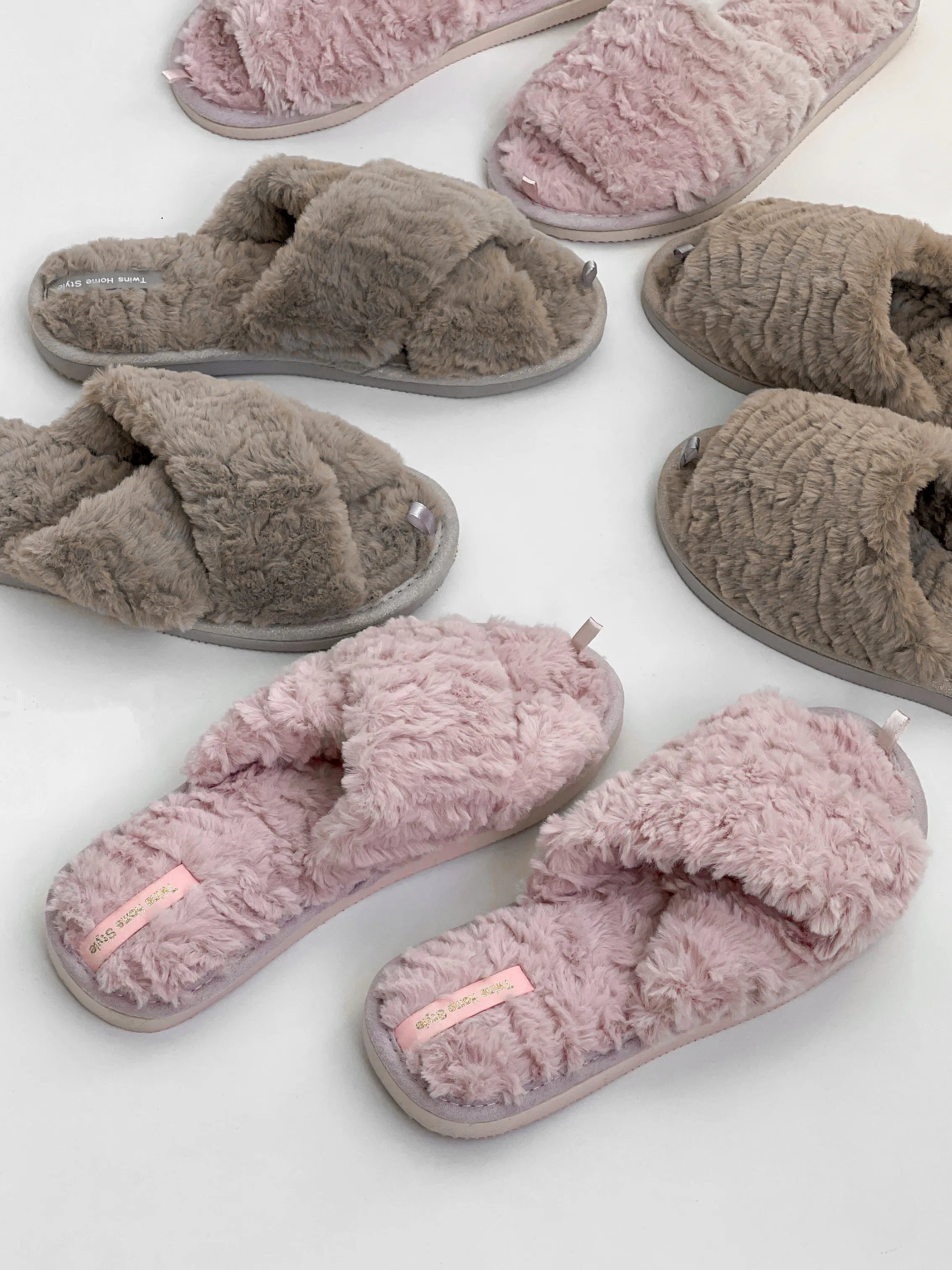 Women's HS fur slippers pink