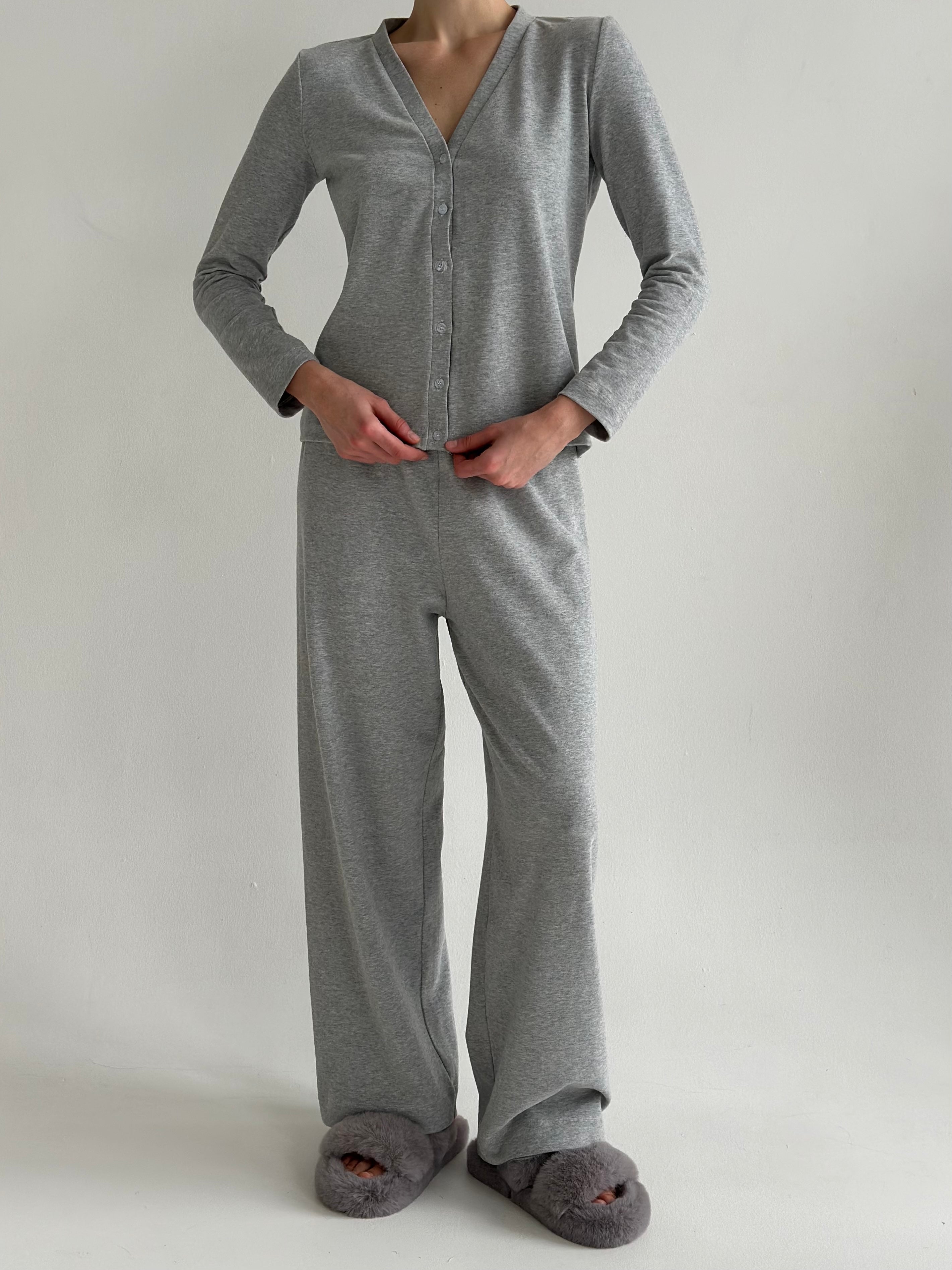 Knitwear “Tenderness” Wide pants gray