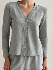 Knitwear “Tenderness” Longsleeve with buttons, gray