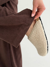 Corduroy straight pants brown