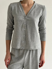 Knitwear “Tenderness” Longsleeve with buttons, gray
