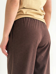 Corduroy straight pants brown