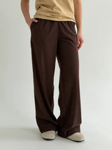 Corduroy straight pants “bud on brown”