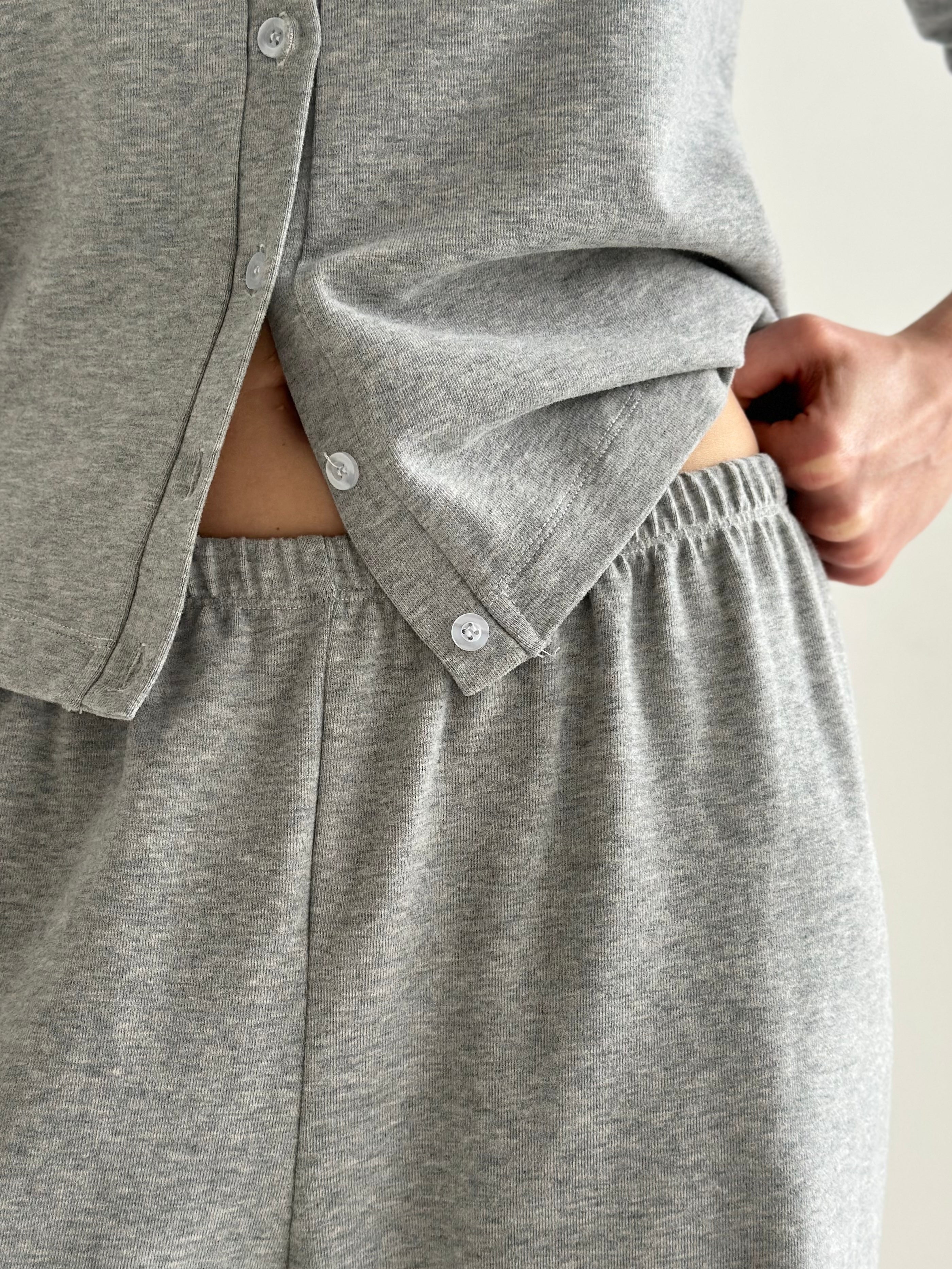 Knitwear “Tenderness” Longsleeve with buttons, gray