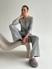 Knitwear “Tenderness” Wide pants gray