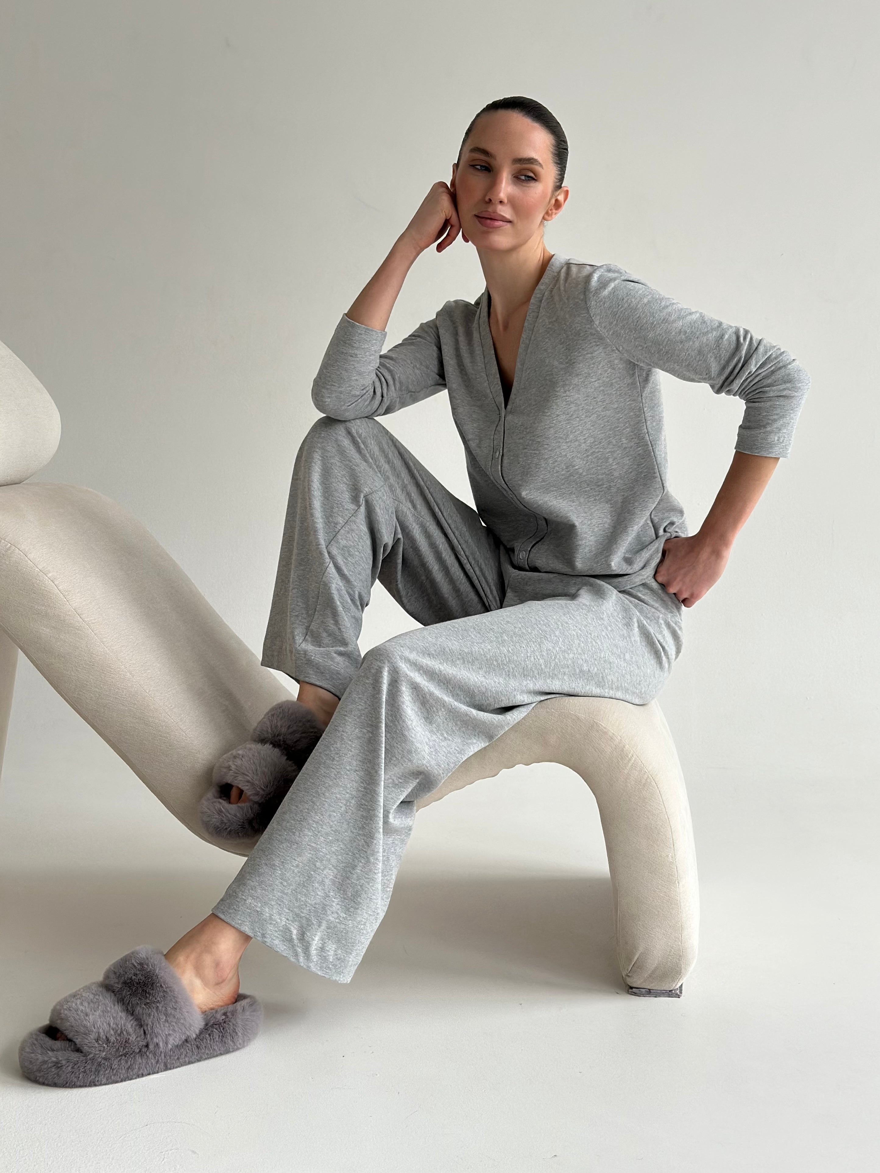 Knitwear “Tenderness” Wide pants gray