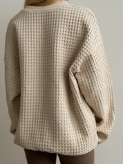 Women's sweatshirt large waffle beige