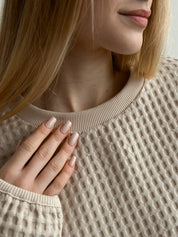 Women's sweatshirt large waffle beige