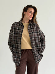 Corduroy straight pants brown