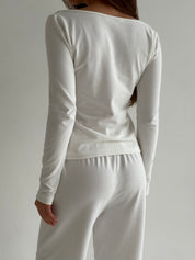 Knitwear “Tenderness” Wide pants white