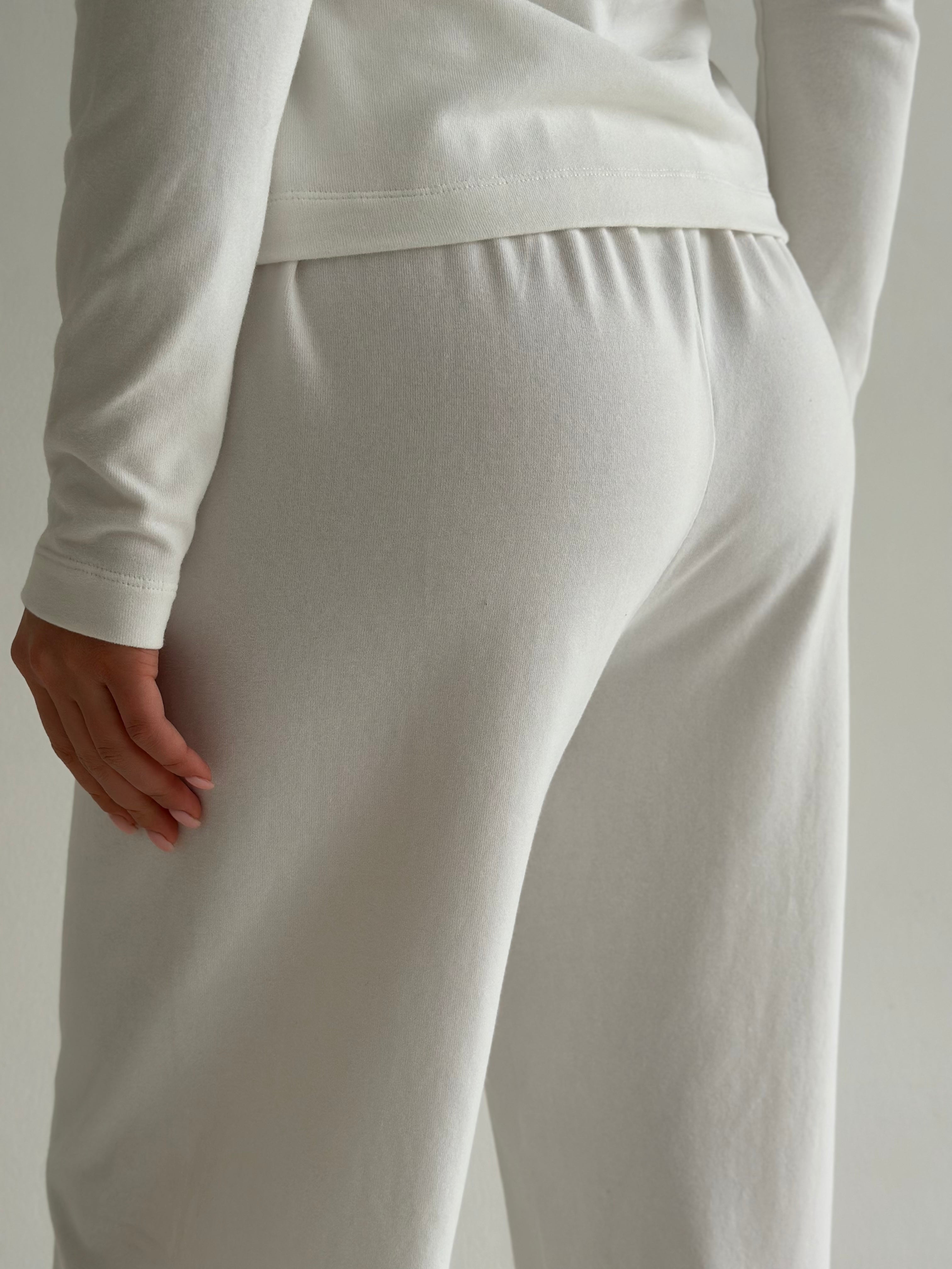 Knitwear “Tenderness” Wide pants white