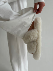 Knitwear “Tenderness” Wide pants white
