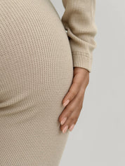 Leggings waffle knit beige