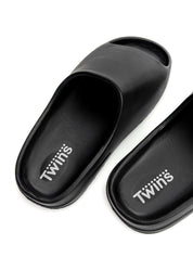 Twins foam beach and street slippers Black