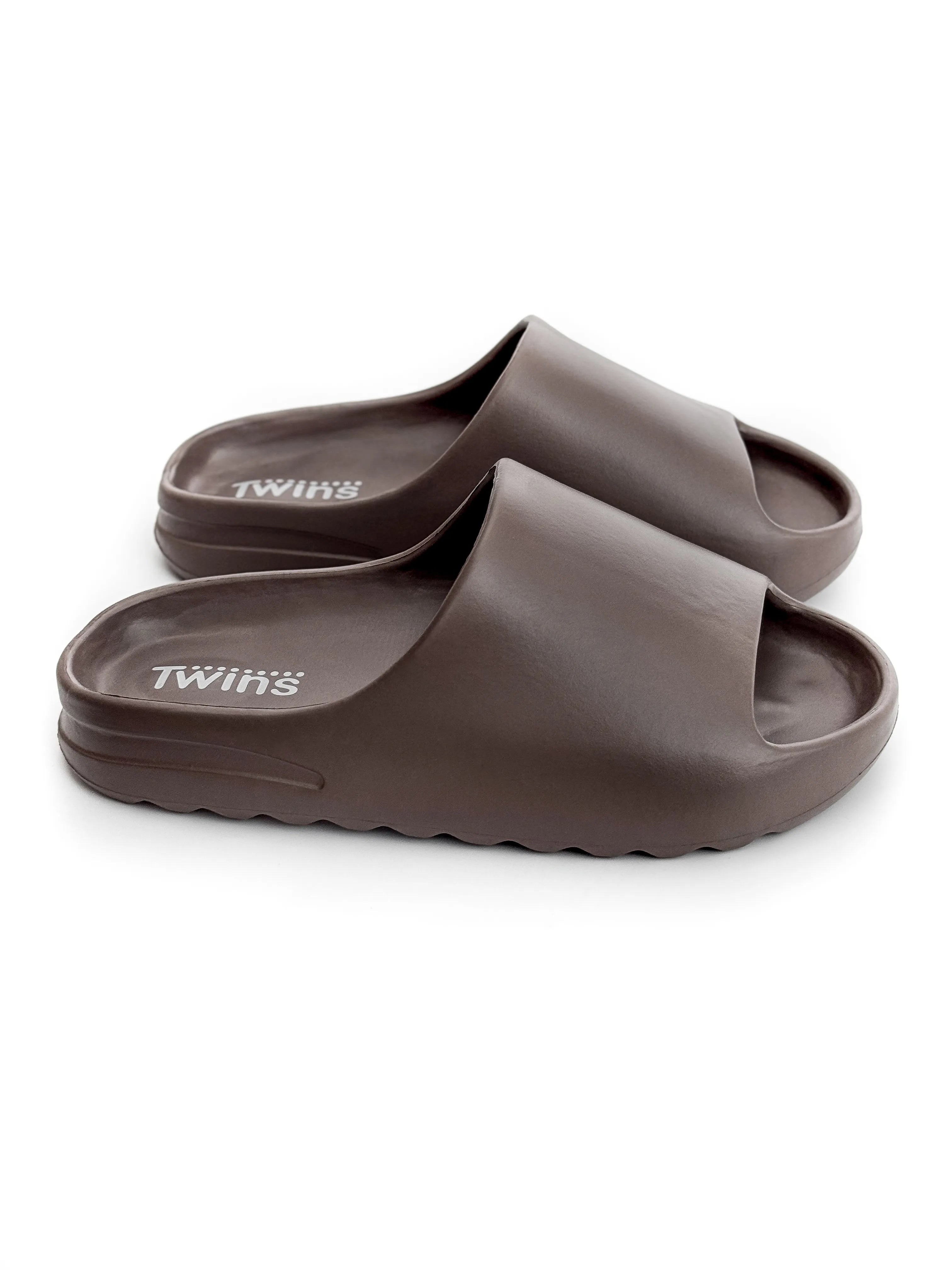 Twins foam beach and street slippers chocolate