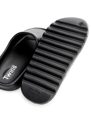 Twins foam beach and street slippers Black