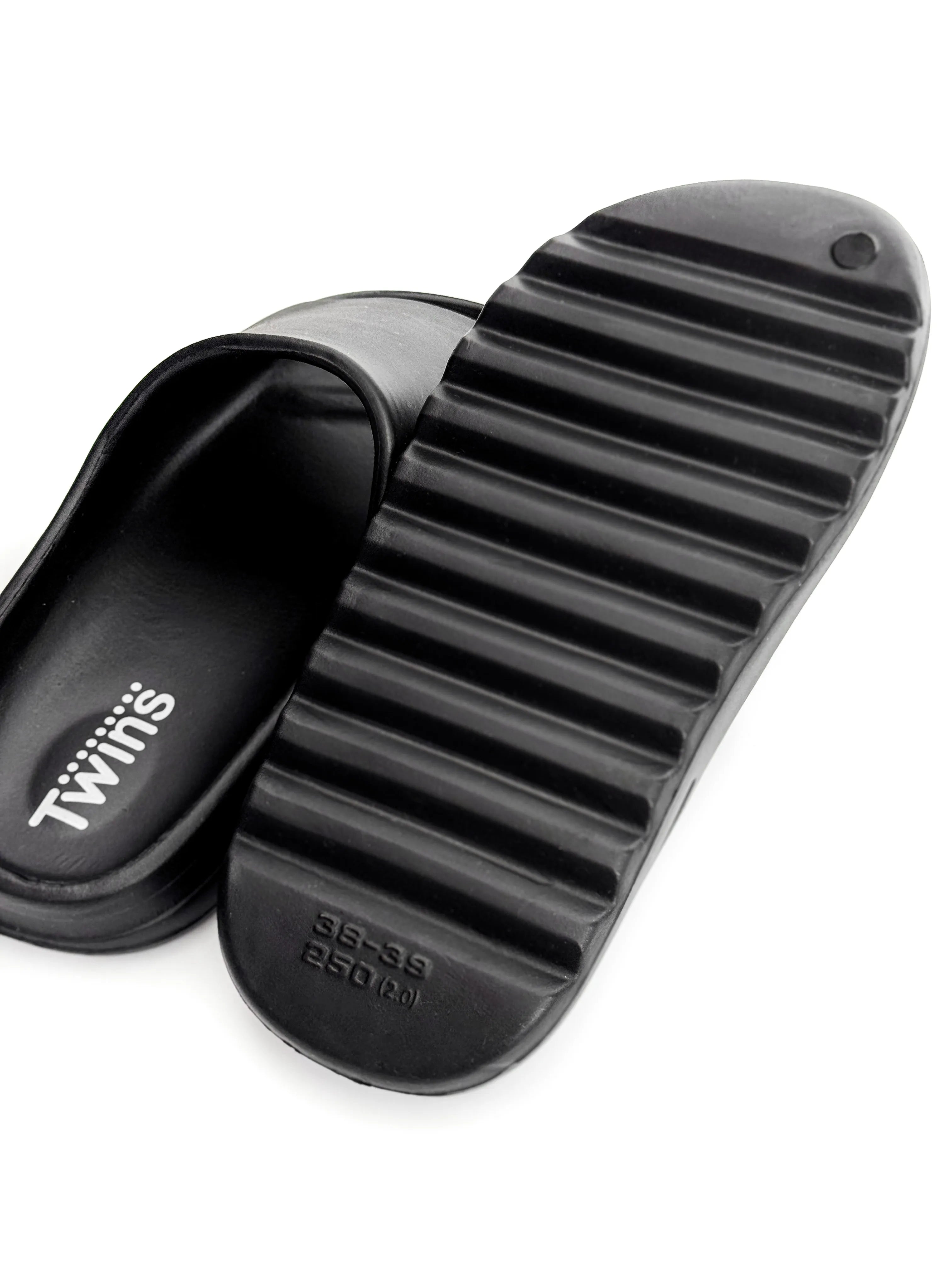 Twins foam beach and street slippers Black