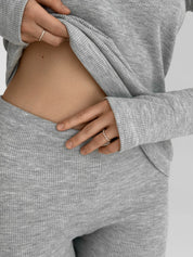 Leggings waffle knit gray