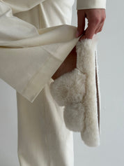Knitwear “Tenderness” Wide pants milky