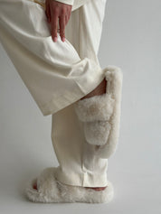 Knitwear “Tenderness” Wide pants milky