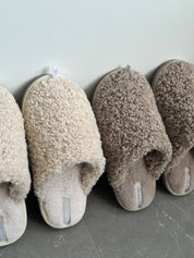 Women's slippers HS-OZ curly milk fur