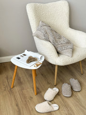 Women's slippers HS-OZ curly milk fur