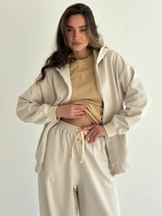 Cotton Pants knitwear 3-thread beige