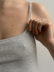 Ribbed sleep dress light gray