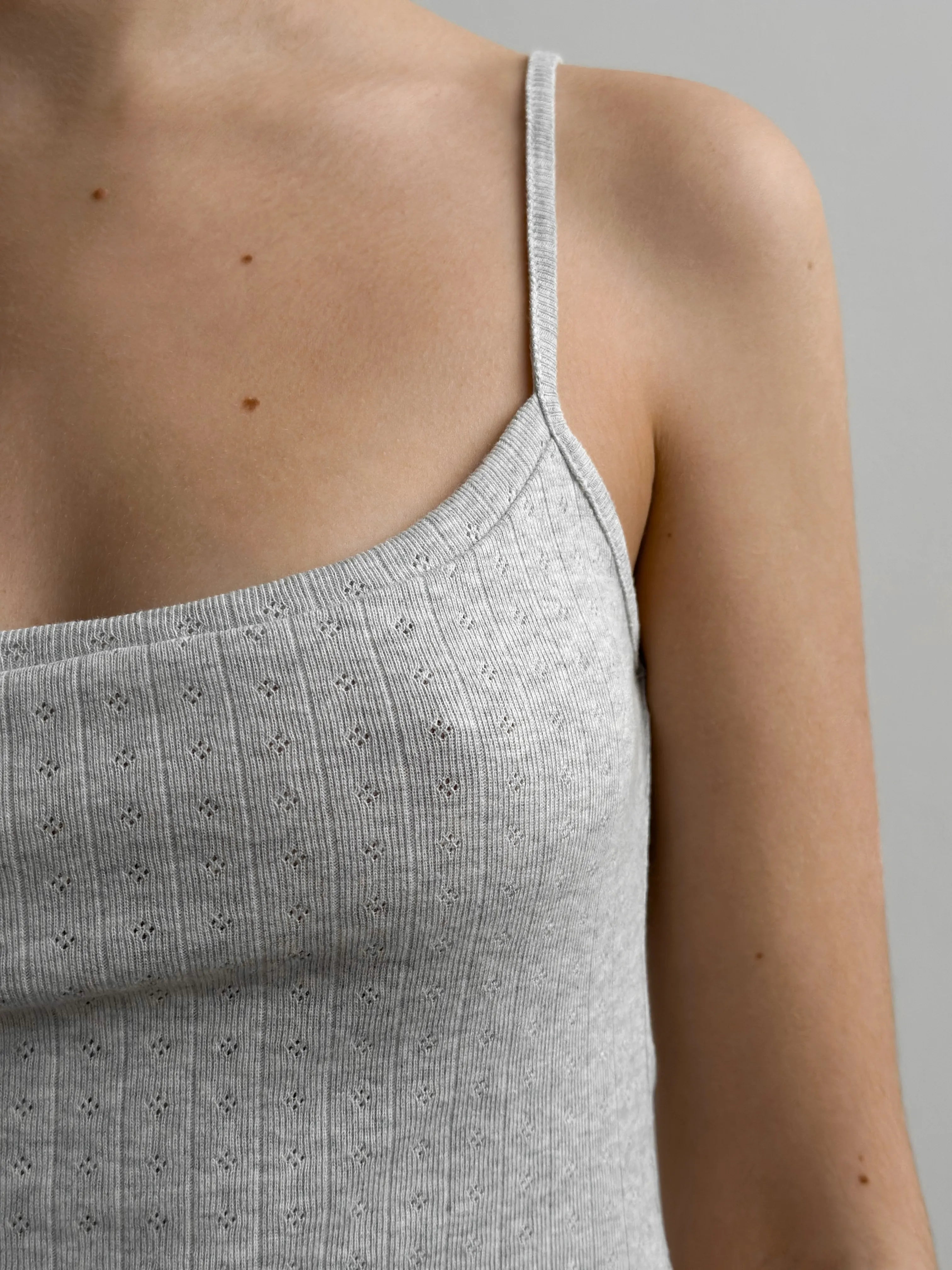 Ribbed sleep dress light gray