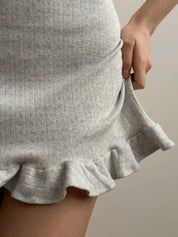 Ribbed sleep dress light gray