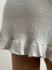 Ribbed sleep dress light gray