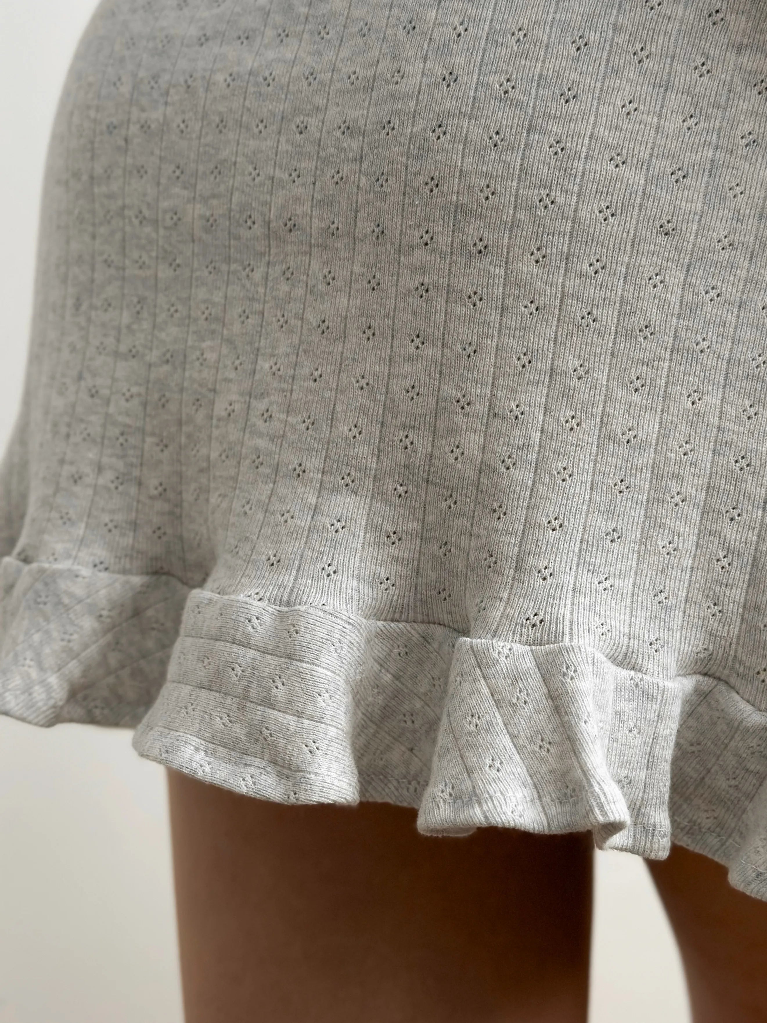 Ribbed sleep dress light gray
