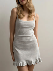Ribbed sleep dress light gray