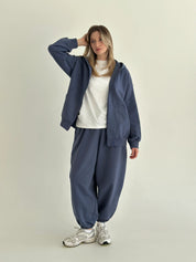 Cotton Pants knitwear 3-thread blue