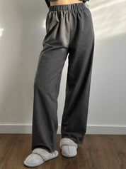 Flannel pajamas gray with small dots