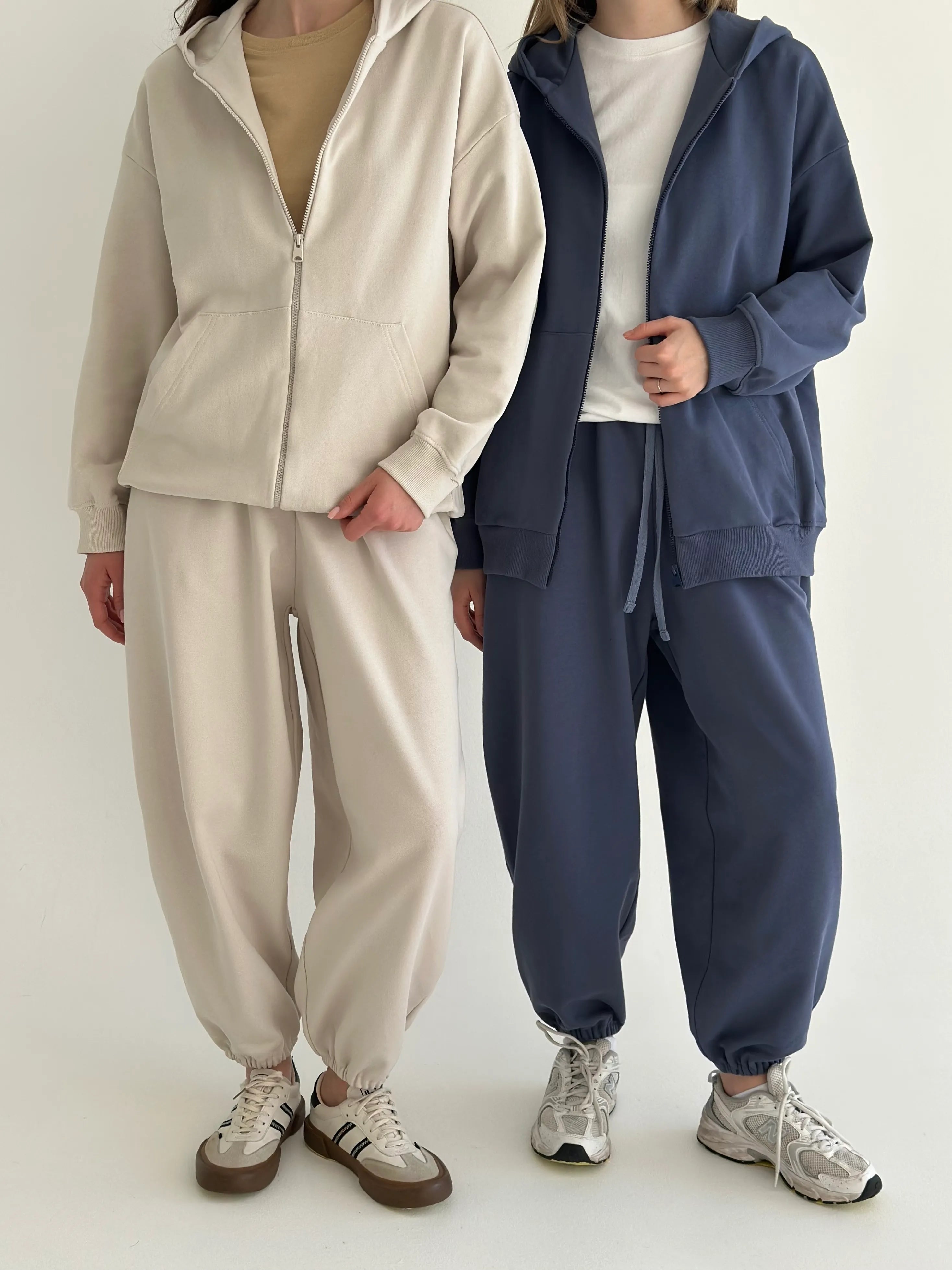 Cotton Pants knitwear 3-thread beige